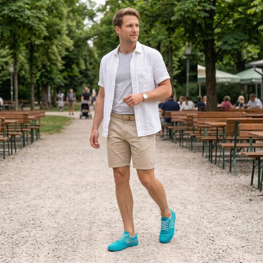 türkisfarbene Baumwolle Barfußschuhe für den Sommer