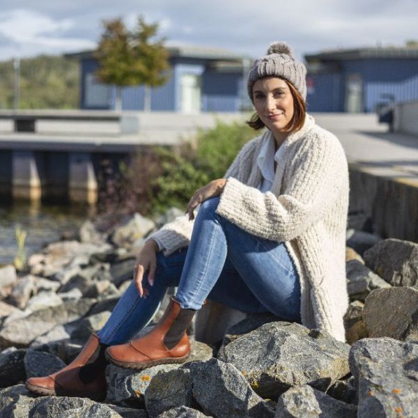 braune Barfußschuhe Boots ohne Reißverschluss