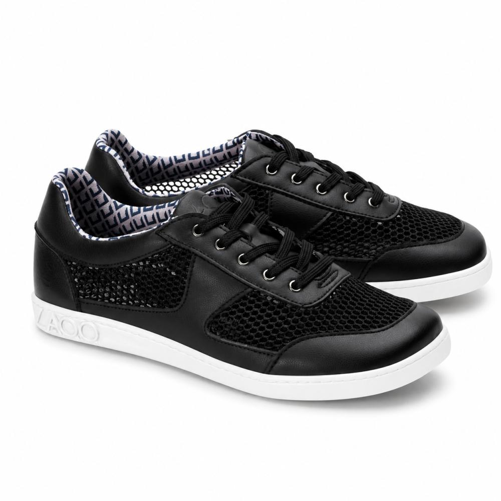 svart sommersneaker med hvit såle for damer - komfortable barfotsko for varme dager